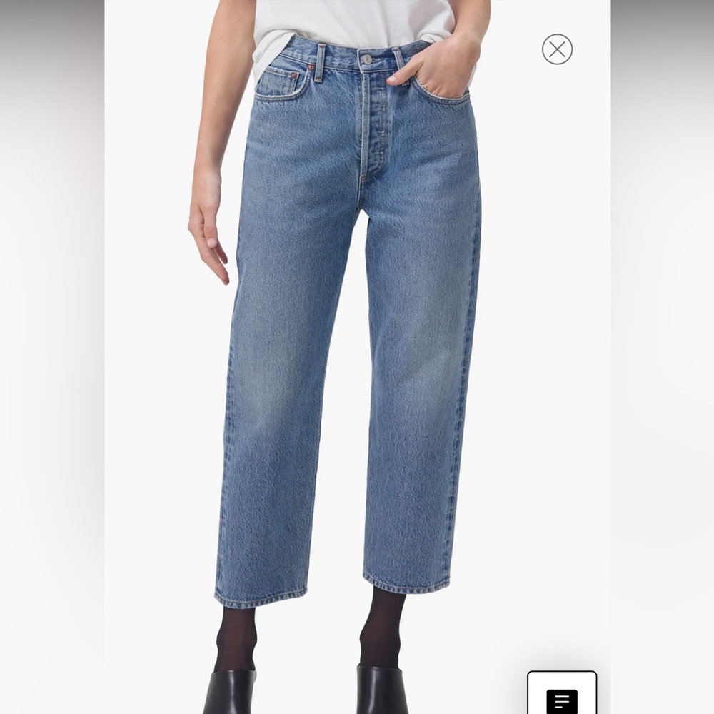 AGOLDE '90s Crop Loose Straight Leg Organic Cotton Jeans in passenger